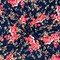 Navy Blue-Multi Poly Stretch Spandex Floral Print DB Jersey Knit Fabric By the Yard